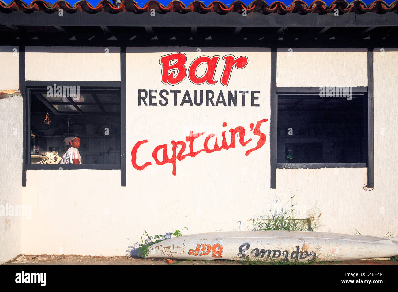Bar 'Captain`s ' at Buzios center.  Rio de Janeiro, Brazil. Stock Photo